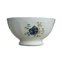 bol en faïence au décor de fleur bleue