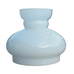 globe opaline blanche diamètre ouverture 17 cm, vintage