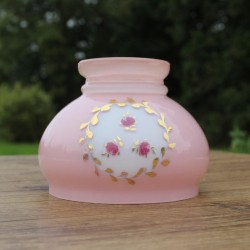 abat -jour vintage rose à fleurs