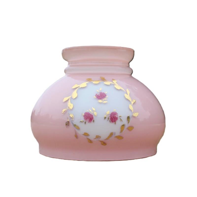 abat jour  rose à fleurs pour luminaire vintage