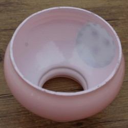 Abat-jour opaline rose décor de fleurs