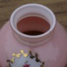Abat-jour opaline rose décor de fleurs