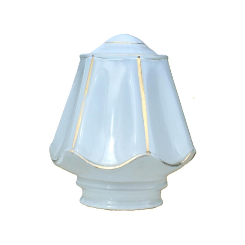 Abat-jour hexagonal en verre vintage