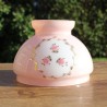 abat-jour opaline rose à fleurs, vintage