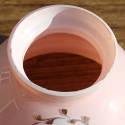 Globe Abat-jour opaline rose décor de fleurs