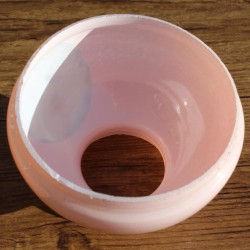 Globe Abat-jour opaline rose décor de fleurs