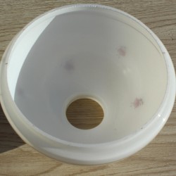 Abat-jour globe opaline blanc à fleurs diamère 13,5 cm