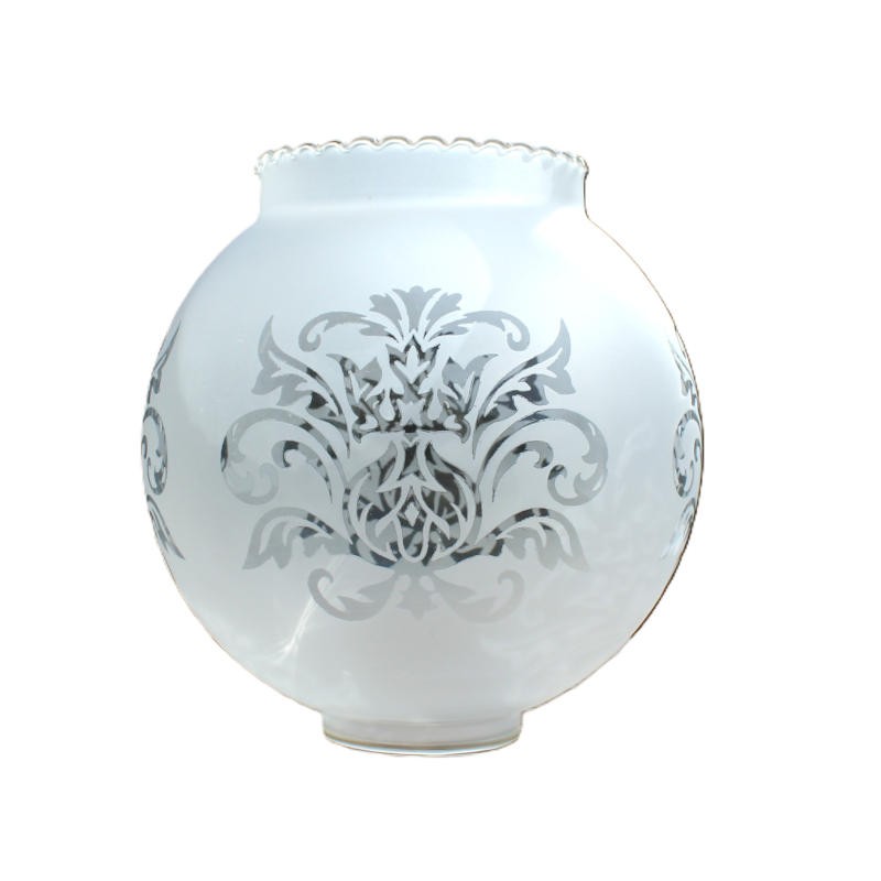 abat-jour forme boule en verre dépoli pour luminaire