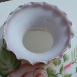 Globe opaline de remplacement 27 cm de diamètre, décor fleur