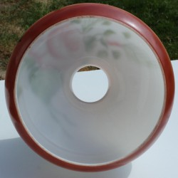 Globe opaline de remplacement 27 cm de diamètre, décor fleur