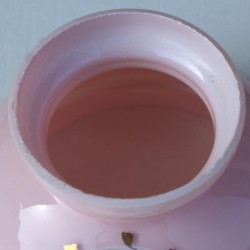 petit abat-jour globe rose à fleurs verre opaline vintage