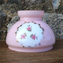 globe abat jour petites fleurs roses pour luminaire vintage