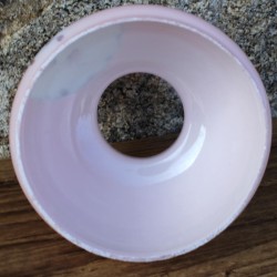 Petit globe abat-jour opaline rose décor de fleurs