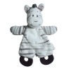 Doudou plat zèbre avec anneaux de dentition