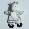 doudou plat zèbre blanc et taupe très bon état