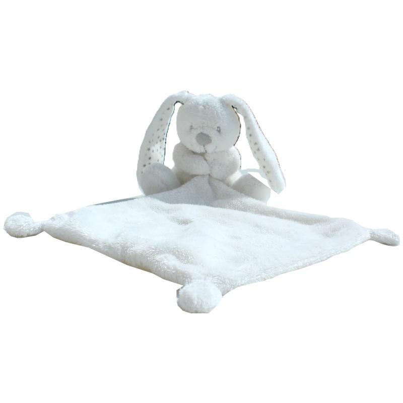 lapin blanc vert baudet doudou mouchoir simba toys