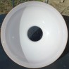globe opaline rose, 29,6 cm de diamètre, vue intérieure