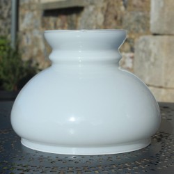 globe opaline blanc, diamètre ouverture 17,7 cm