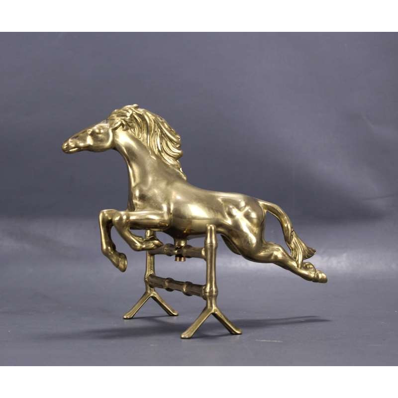 Statue Antique De Cheval En Laiton Sculpté à La Main - Pièce Originale Ancienne - Artisanat D'Inde