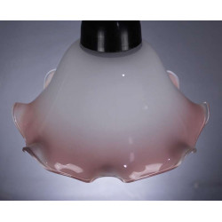 Suspension verre lustre opaline retro