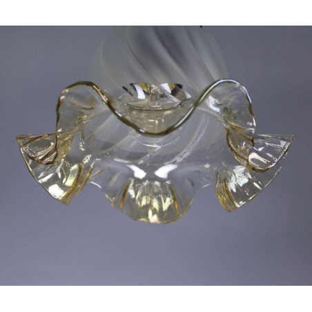 Abat-jour En Verre Transparent Forme Tulipe – Diamètre 16,3 Cm, Hauteur 14,3 Cm – Pour Suspension E27, Design Moderne