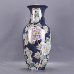 Vase asiatique bleu