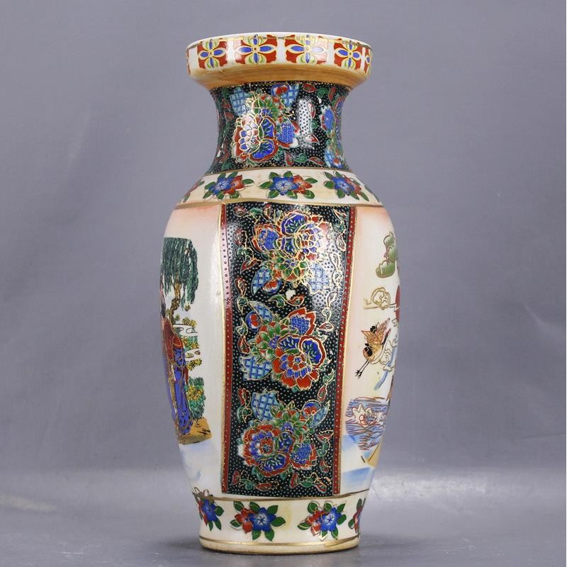 Magnifique Vase Asiatique - Décor Traditionnel - Occasion (sans Marque)