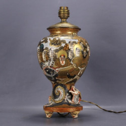 Satsuma-dragon-vase-lamp-tripod