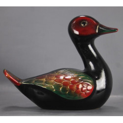 Statuette Polychrome Canard Laqué