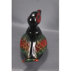 Statuette Polychrome Canard Laqué