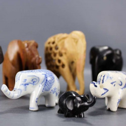  éléphants-pour-collection-en-bois-pierre-porcelaine