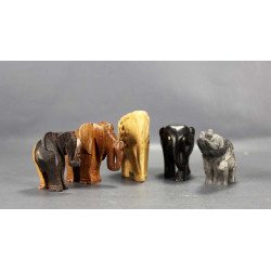  éléphants-pour-collection-en-bois-pierre-porcelaine