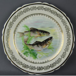 Assiettes service à poisson RP porcelaine de  Limoges anciennes