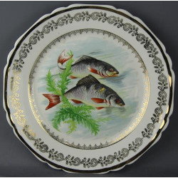 Assiettes service à poisson RP porcelaine de  Limoges anciennes