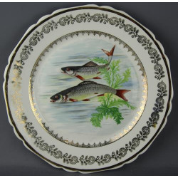 Assiettes service à poisson RP porcelaine de  Limoges anciennes