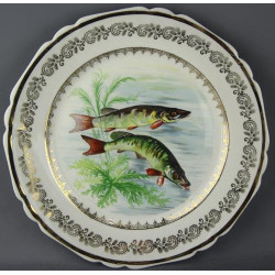 Assiettes service à poisson RP porcelaine de  Limoges anciennes