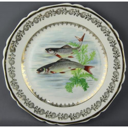 Assiettes service à poisson RP porcelaine de  Limoges anciennes