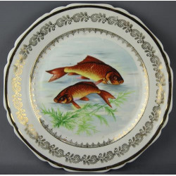 Assiettes service à poisson RP porcelaine de  Limoges anciennes
