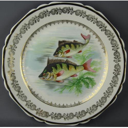 Assiettes service à poisson RP porcelaine de  Limoges anciennes