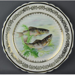 Assiettes service à poisson RP porcelaine de  Limoges anciennes