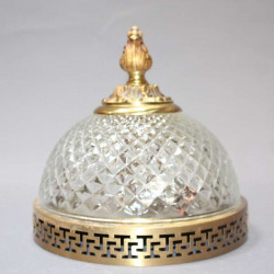 plafonnier-bronze-dôme-en-verre-ciselé-style-Louis-XV