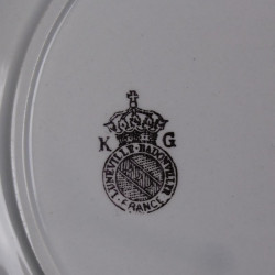 6 Assiettes Creuses Luneville Badonviller Jaune  blanc et Or